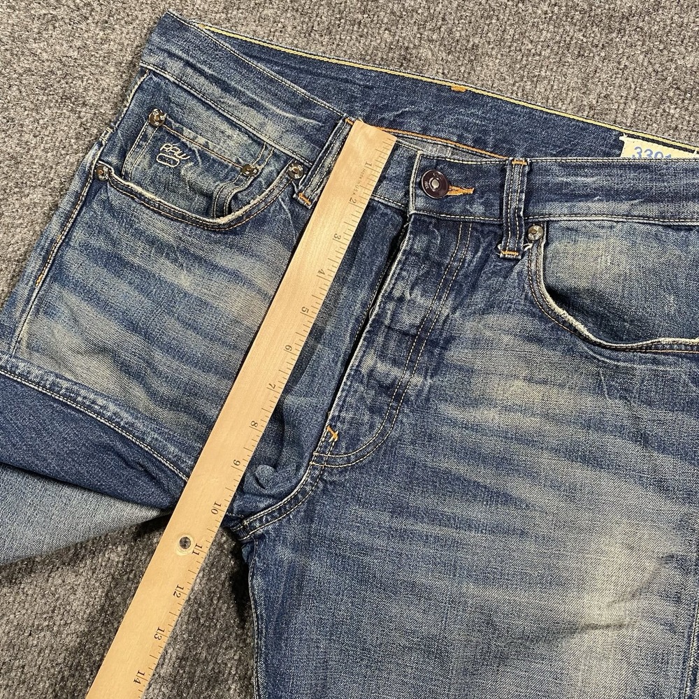 G-Star Raw 3301 Straight Leg Jeans Mens 31x29 Faded Whiskered Blue Denim - Picture 6 of 10